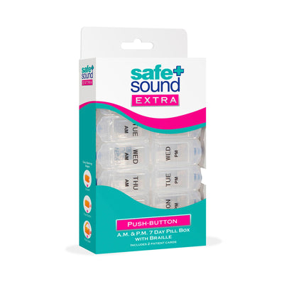 Safe and Sound Health's Twice-Daily Push-button Weekly Pillbox 